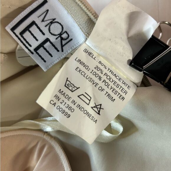 Mori Lee Ecru Beige Classic Crystal Beaded Embellished Full Evening Dress Size 8 - Picture 8 of 15